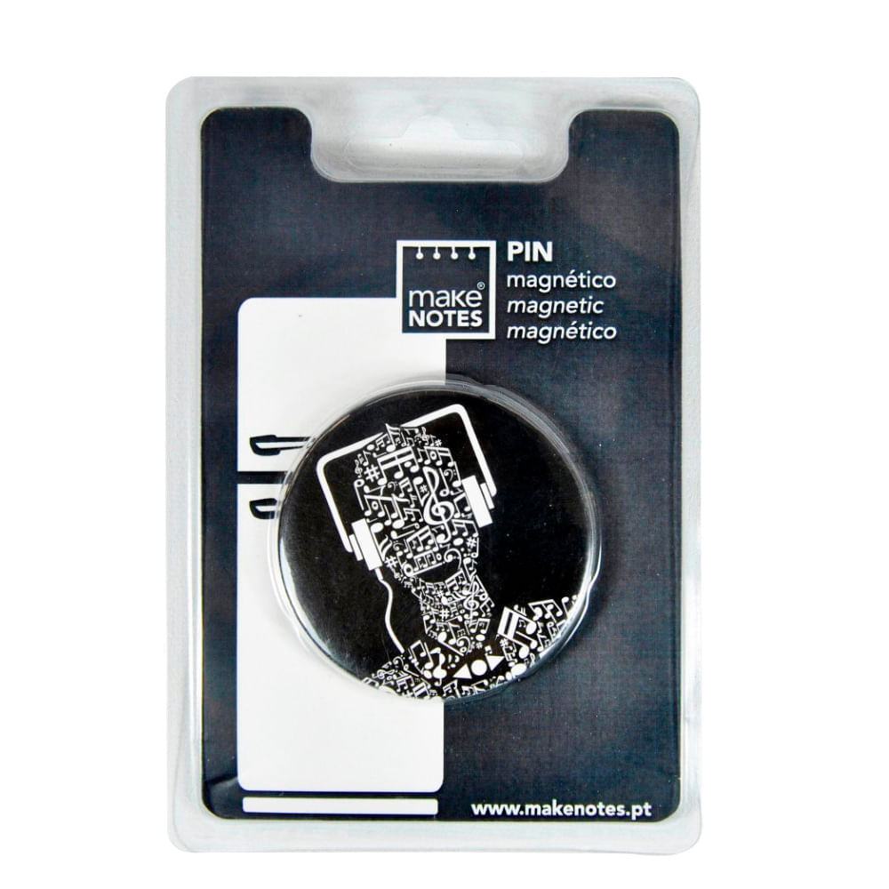 Pin magnetic Make Notes Music, negru