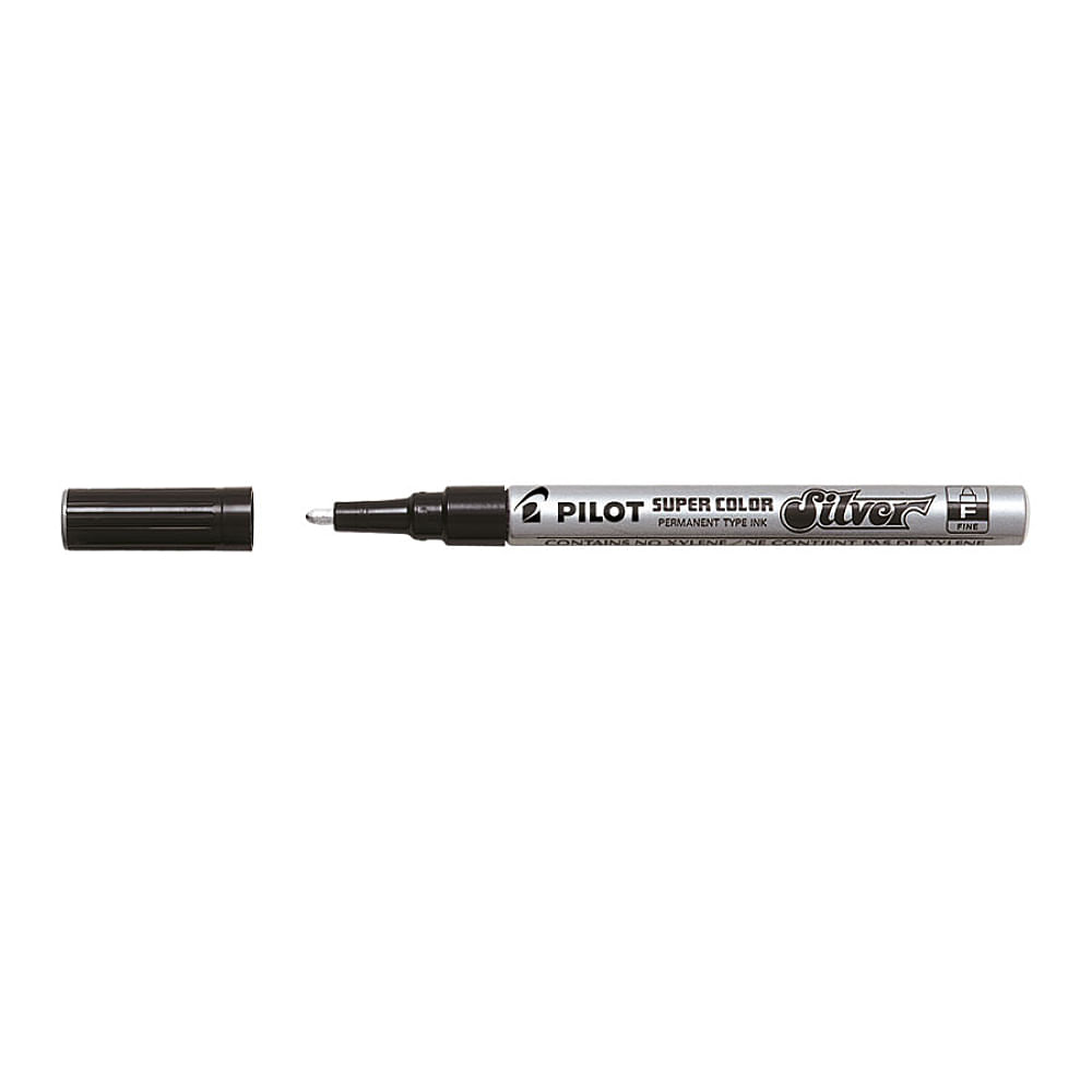 Marker permanent Pilot Super Color Fine argintiu 1.0 mm varf rotund Marker permanent Pilot Super Color Fine varf rotund 1.0 mm argintiu