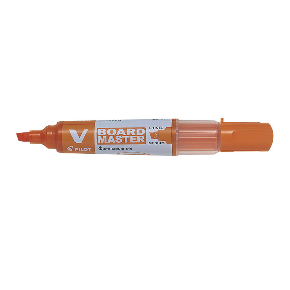 Marker pentru tabla Pilot Vboard Master, varf tesit, 2.2 mm, portocaliu dacris.net imagine 2022 depozituldepapetarie.ro
