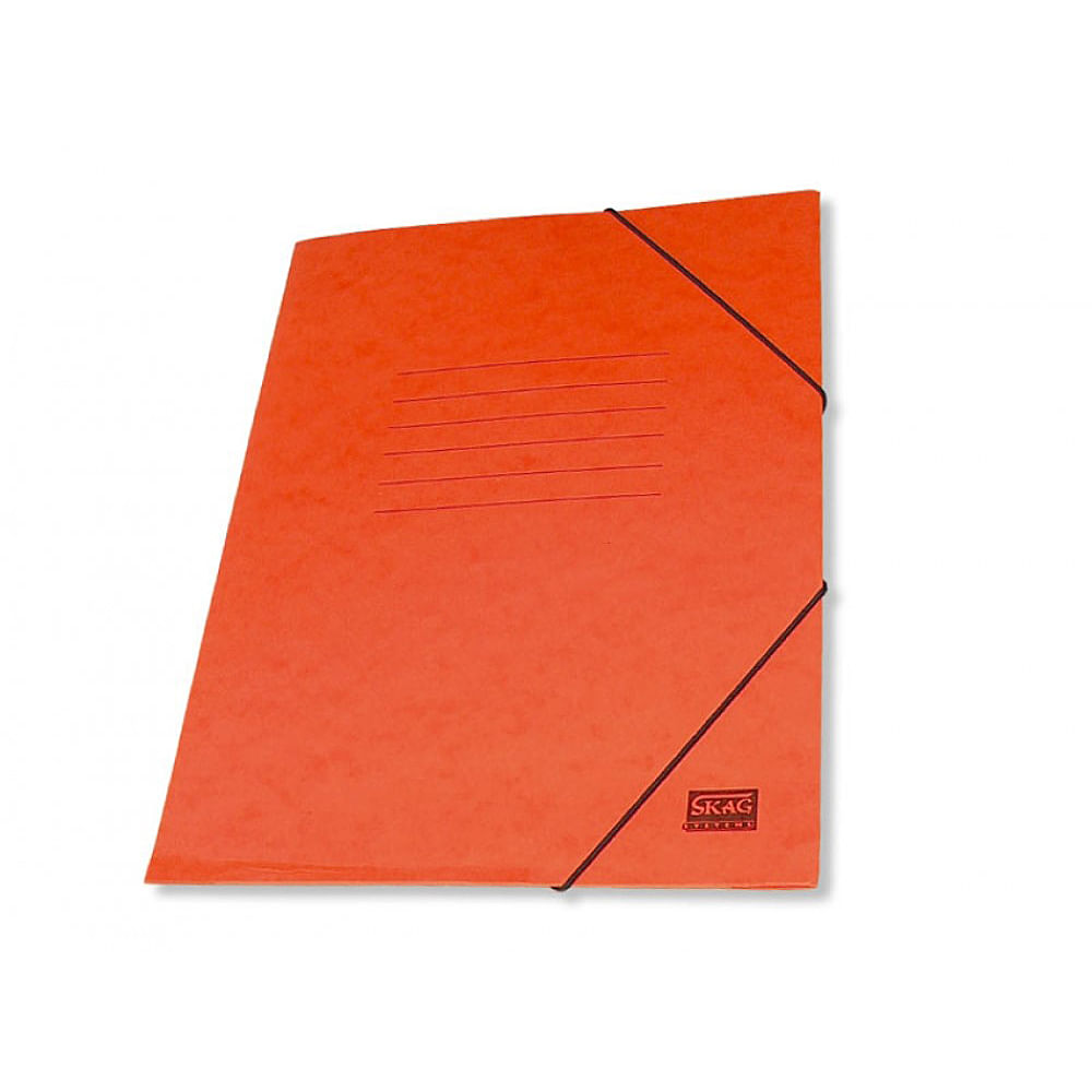 Mapa carton cretat Skag, A4, inchidere cu elastic, portocaliu