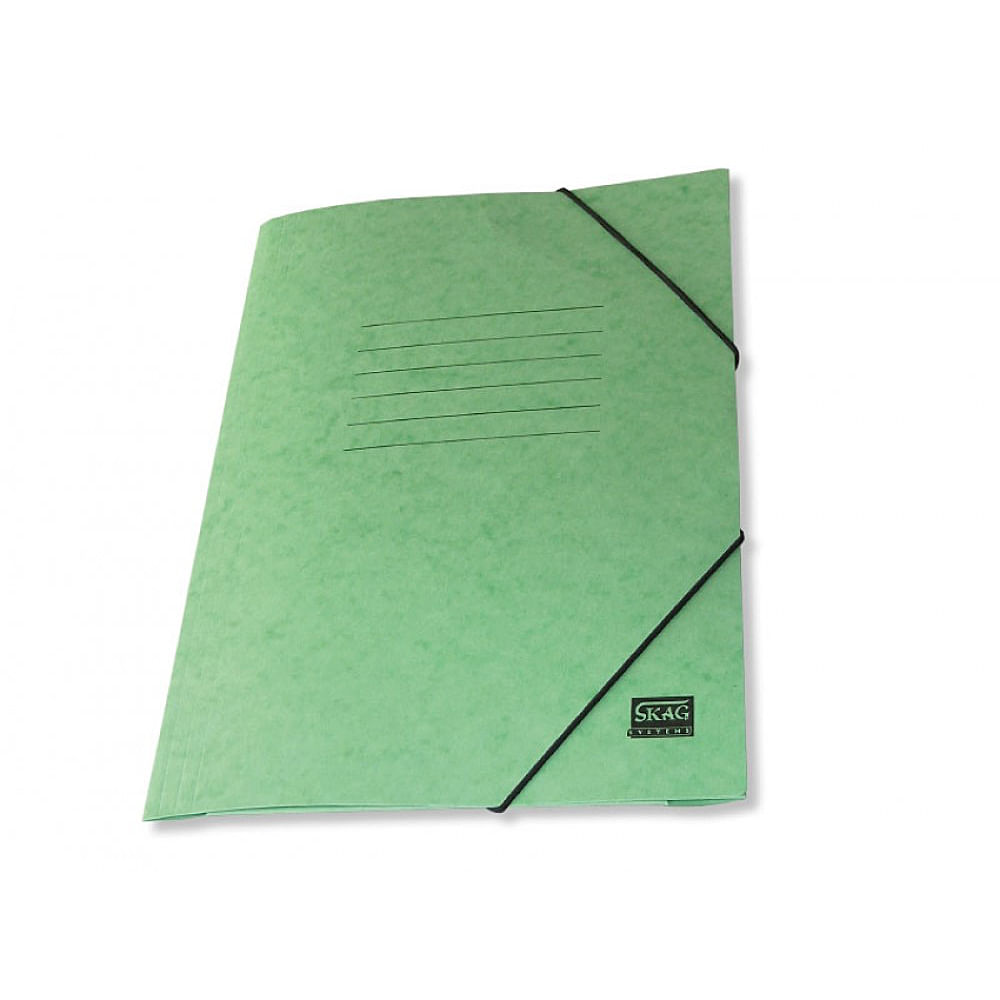 Mapa carton cretat Skag, A4, inchidere cu elastic, verde