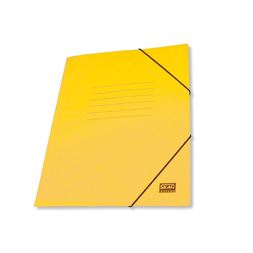 Mapa carton cretat Skag, A4, inchidere cu elastic, galben