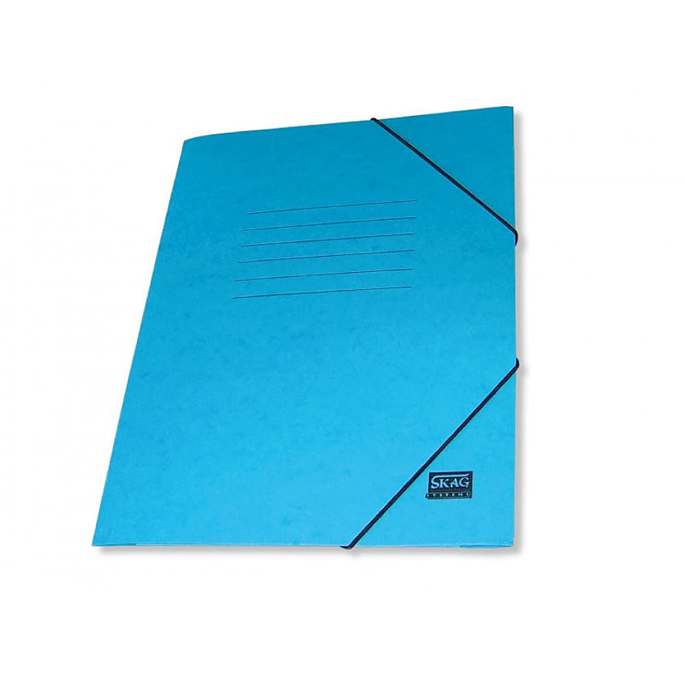Mapa carton cretat Skag, A4, inchidere cu elastic, albastru