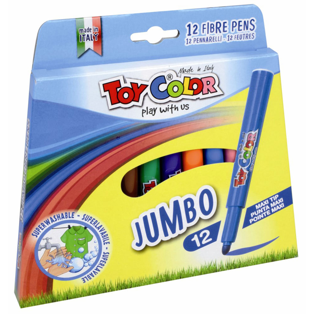 Carioci Toy Color Jumbo, 12 culori dacris.net imagine 2022 depozituldepapetarie.ro