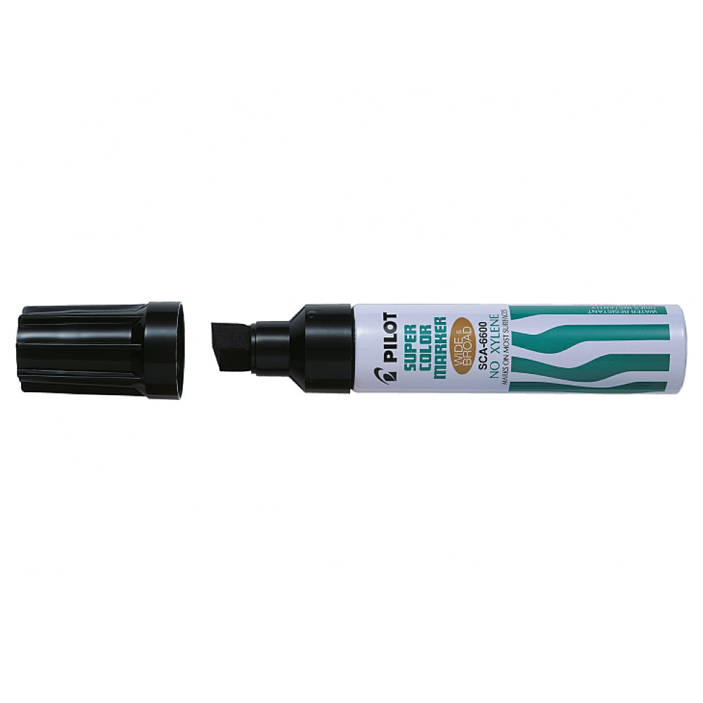 Marker permanent pilot jumbo, varf tesit, 12.5 mm, negru