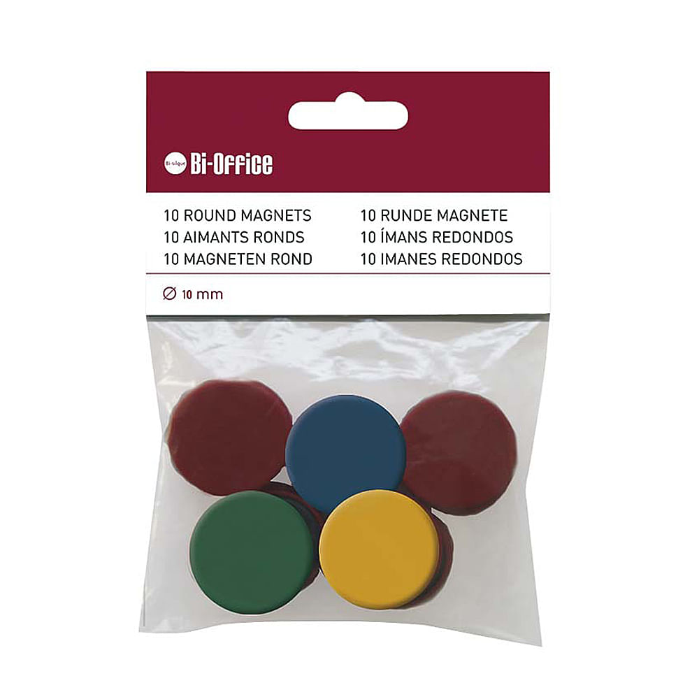 Magneti Bi-Silque, 10 bucati/set, diverse culori, 10 mm Bi-Silque