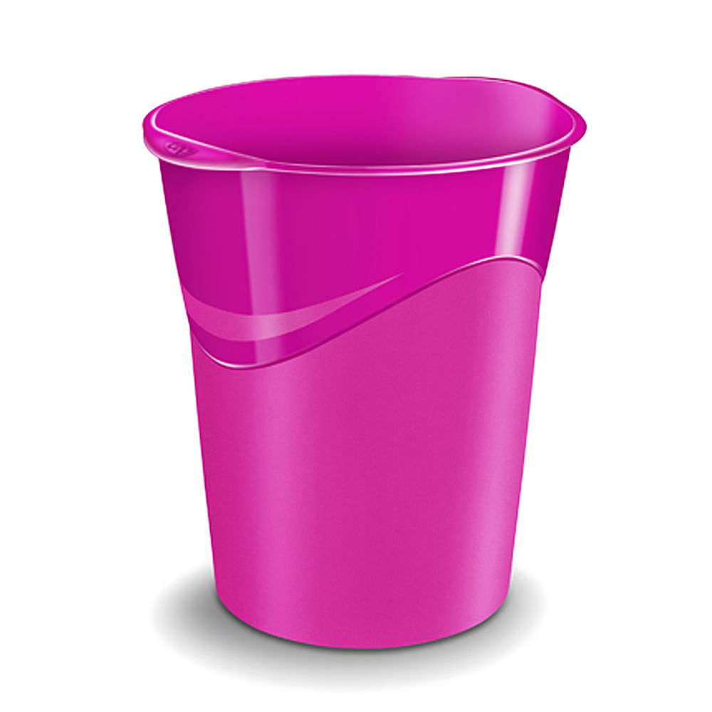 Cos birou plastic 14 L CEP Gloss roz CEP imagine 2022 depozituldepapetarie.ro