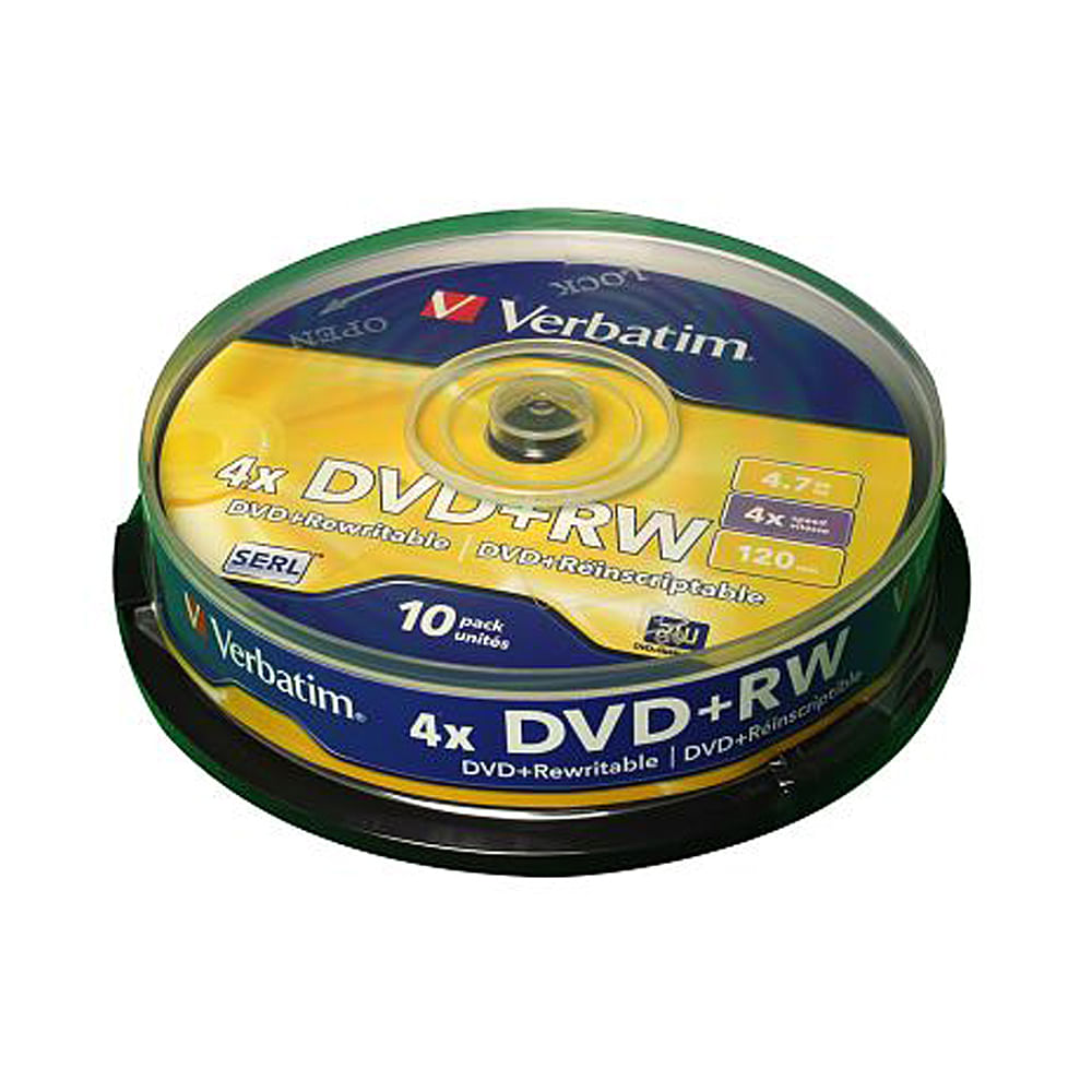 DVD+RW Verbatim, 4.7 GB, 4x, 10 bucati/set dacris.net imagine 2022 cartile.ro