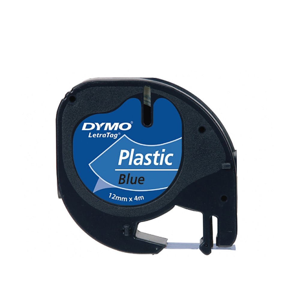 Banda Dymo Letratag, plastic, 12 mm x 4 m, albastru