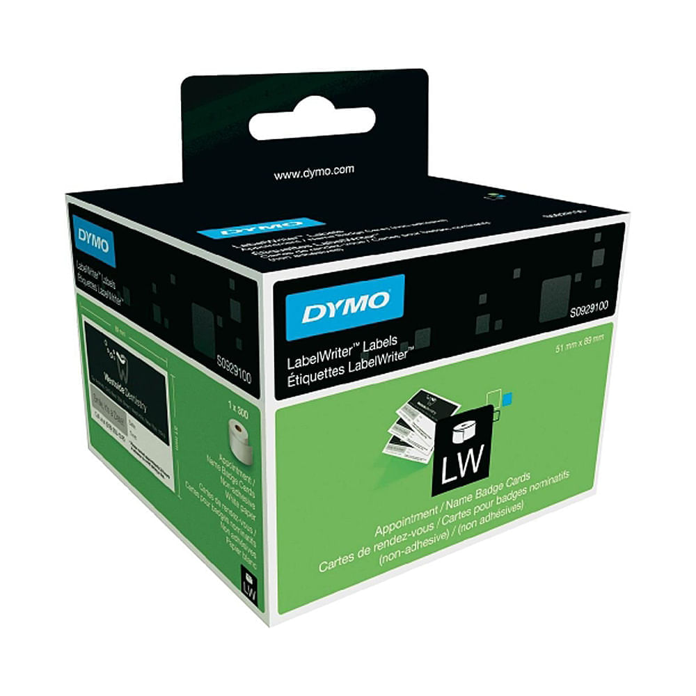 Etichete Dymo LaberlWriter Dymo pentru ecusoane si carduri 51 mm x 89 mm 300 bucata/rola