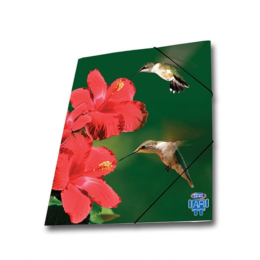 Mapa AR carton cu elastic Skag, 25 x 35 wild animals, colibri