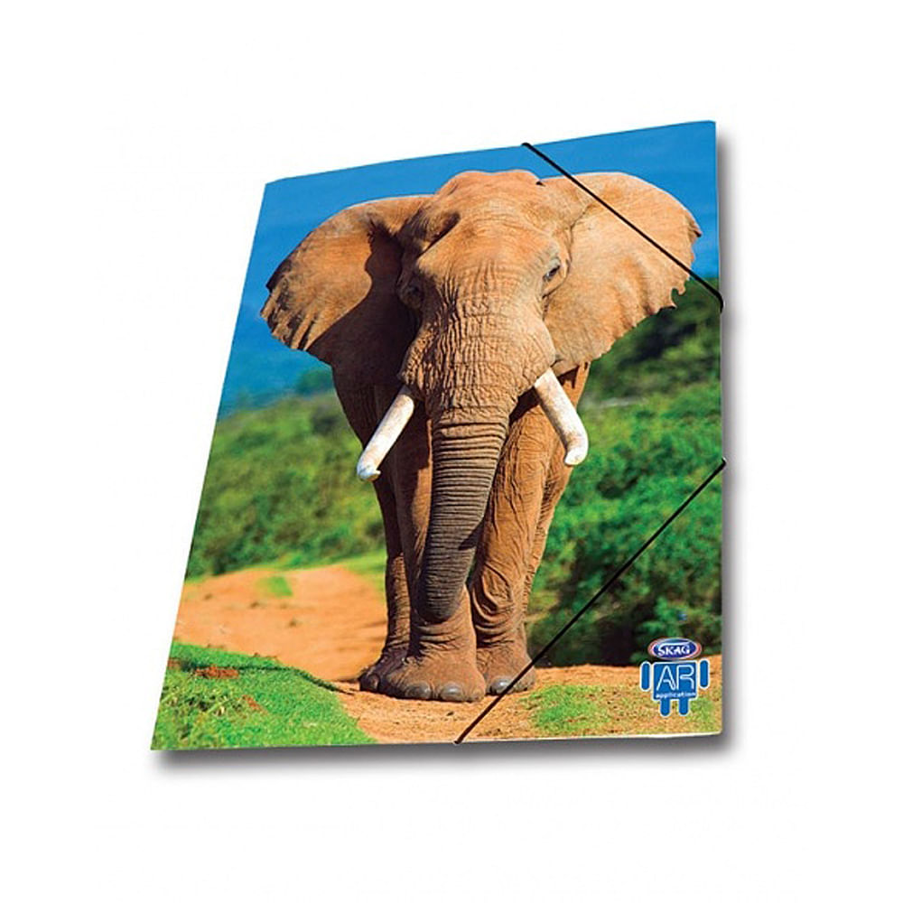 Mapa AR carton cu elastic Skag, 25 x 35 wild animals, elefant dacris.net imagine 2022 cartile.ro