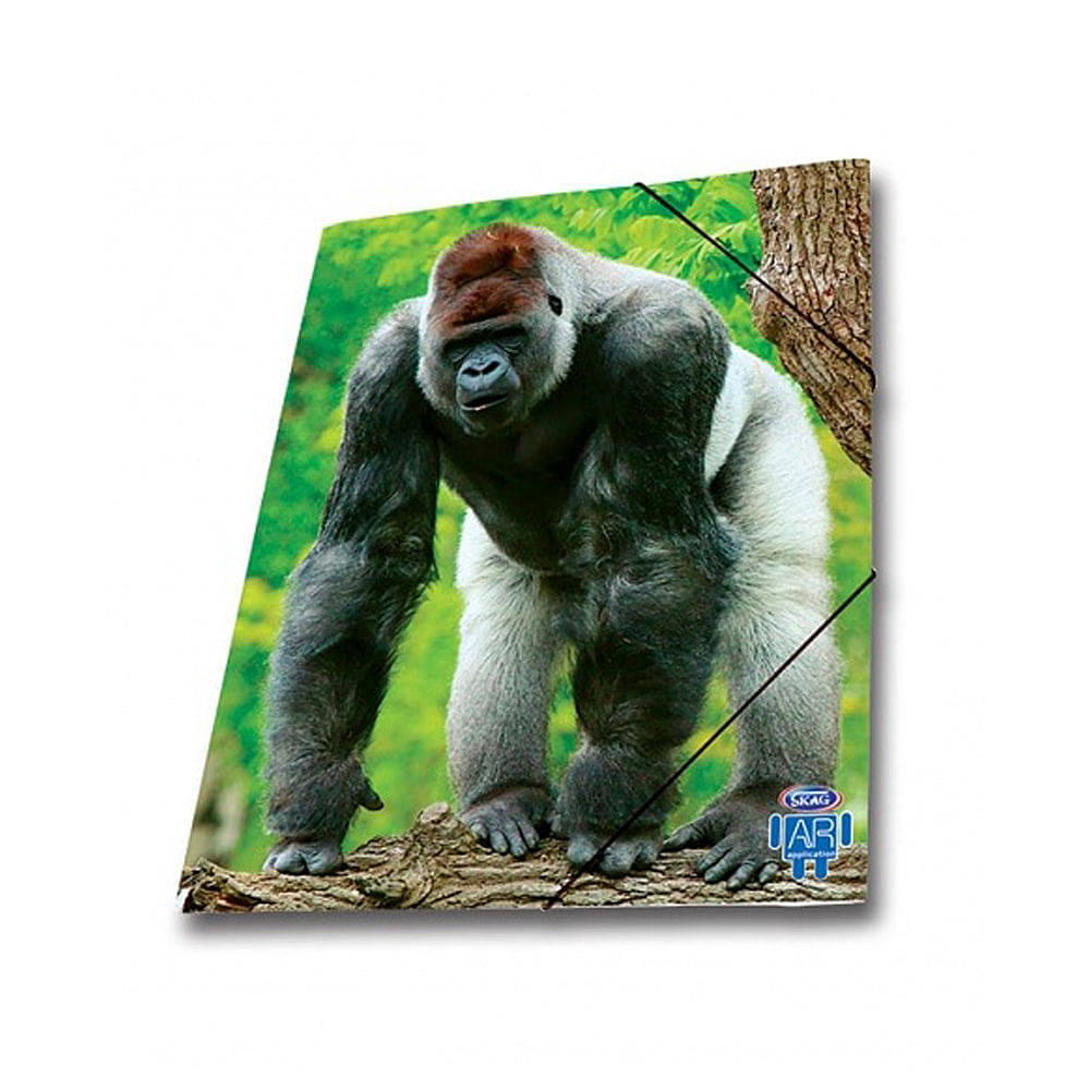 Mapa AR carton cu elastic Skag, 25 x 35 wild animals, gorila dacris.net