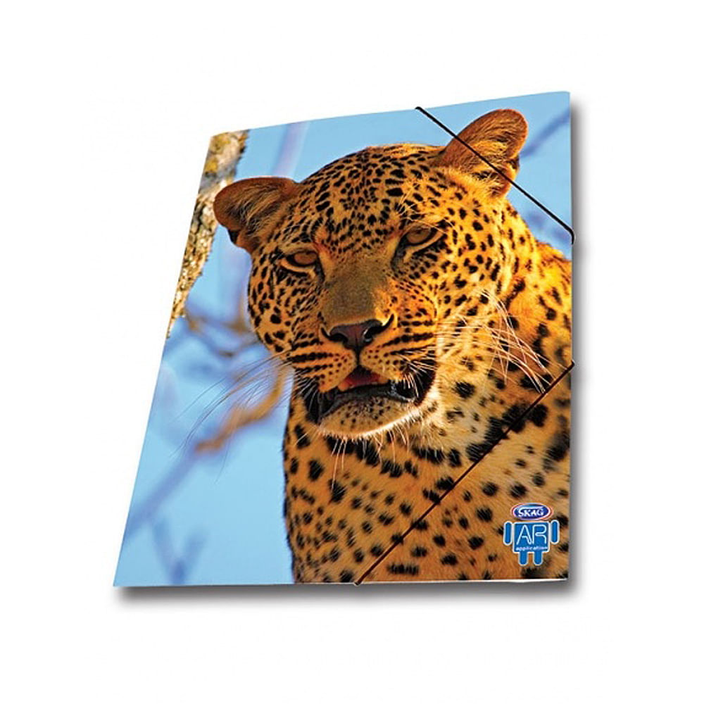 Mapa AR carton cu elastic Skag, 25 x 35 wild animals, leopard dacris.net