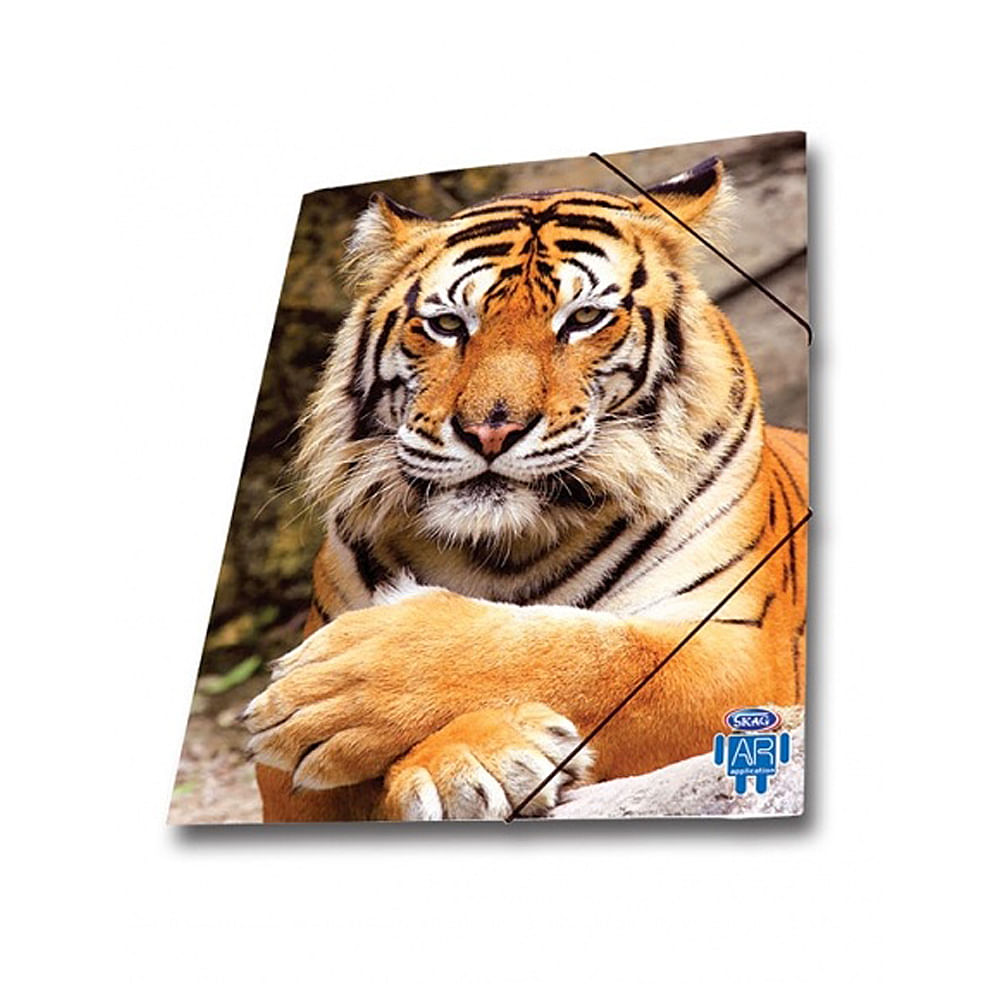 Mapa AR carton cu elastic Skag, 25 x 35 wild animals, tigru dacris.net imagine 2022 cartile.ro