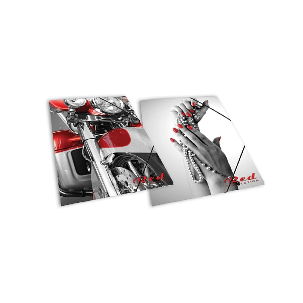 Mapa carton A4 cu elastic si model Skag Red Collection