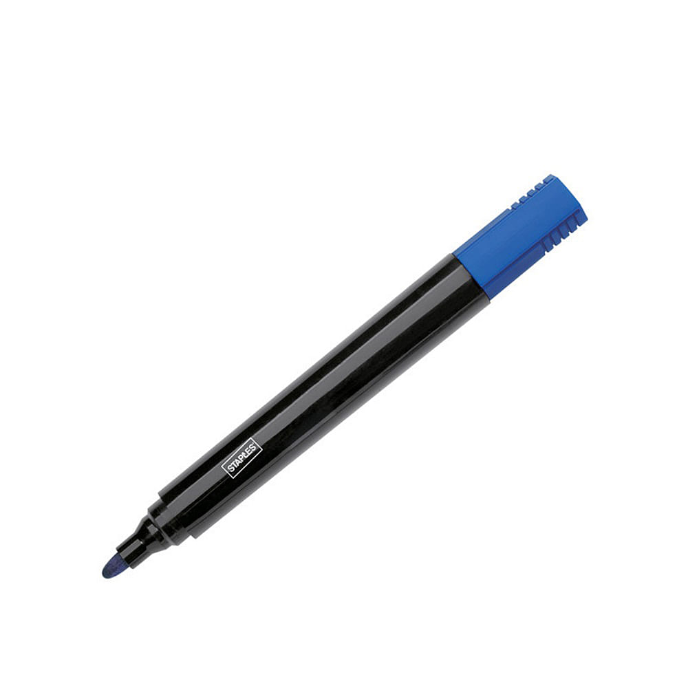 Marker permanent Staples, varf rotund, 1.5 – 3 mm, albastru dacris.net imagine 2022 depozituldepapetarie.ro
