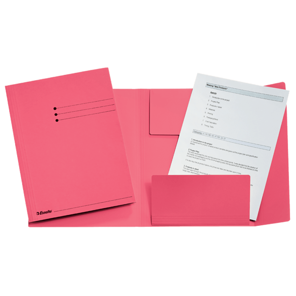 Dosar plic Esselte carton 3 clape roz