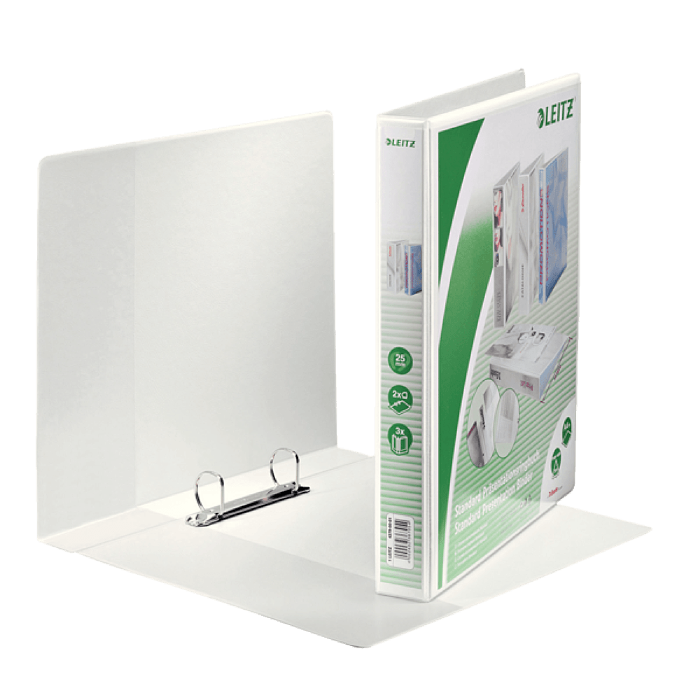 Caiet mecanic leitz panorama maxi, a4, mecanism 2dr, inel 25 mm, alb