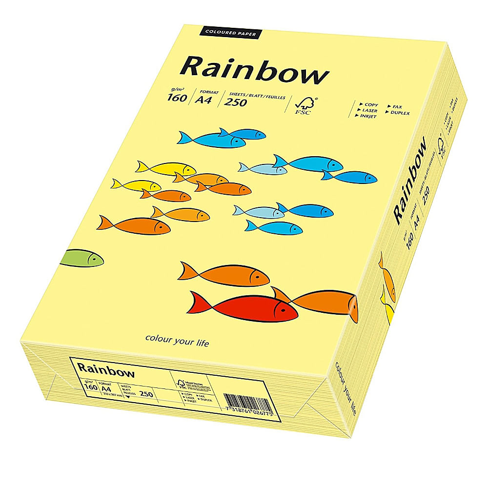 Carton A4 Rainbow 160 g/mp 250 coli/top galben pastel dacris.net imagine 2022 depozituldepapetarie.ro