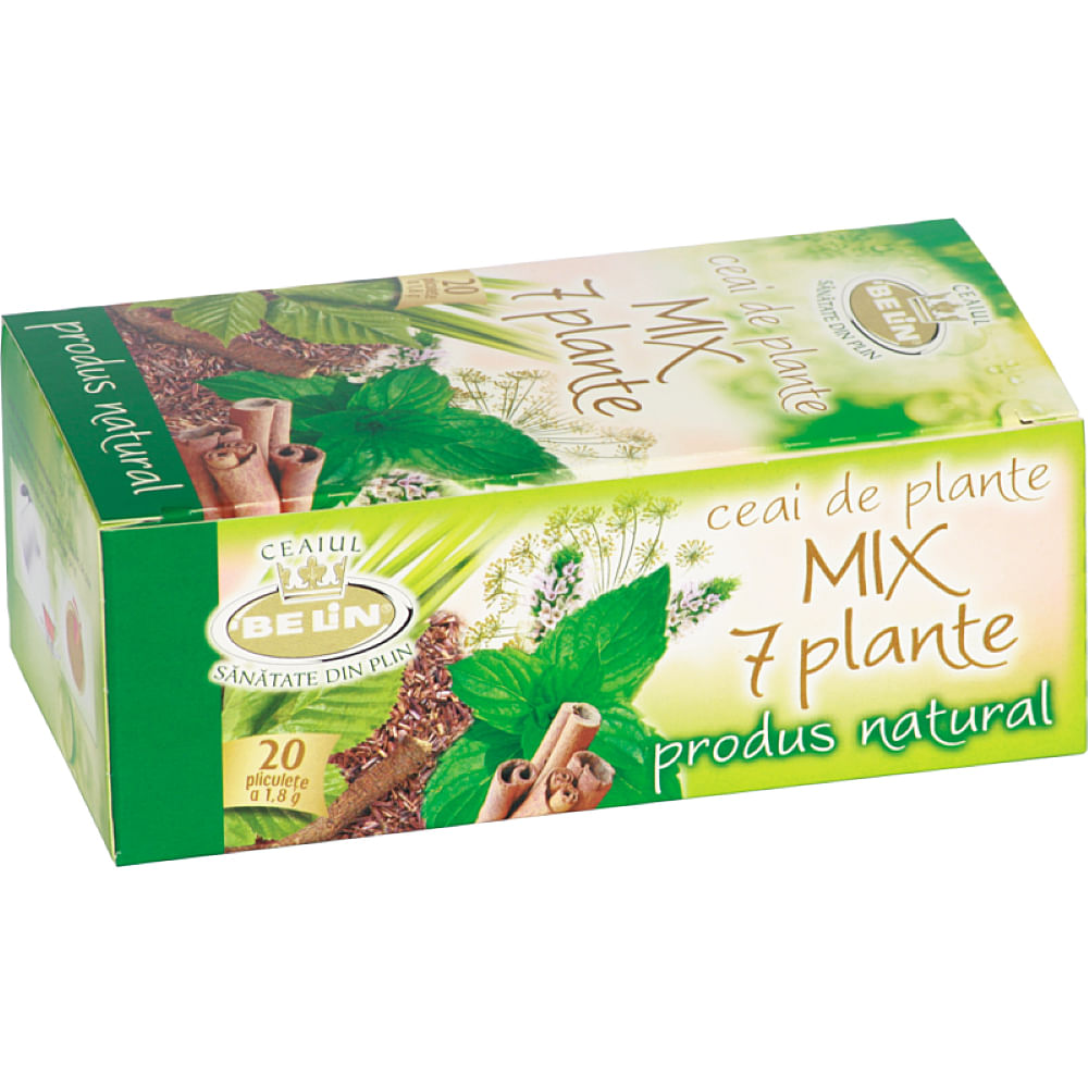 Ceai Belin mix 7 plante, 20 plicuri/cutie Belin imagine 2022 depozituldepapetarie.ro