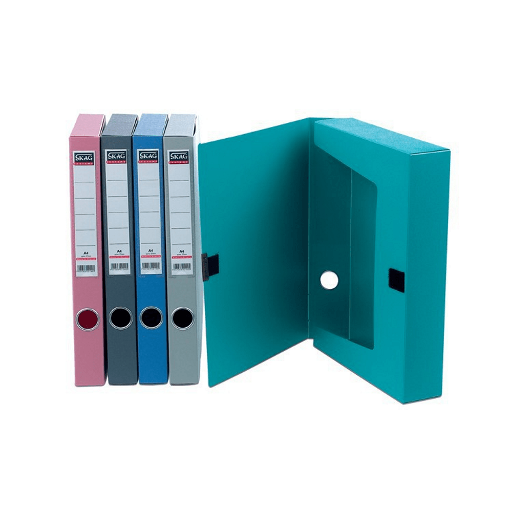 Cutie arhivare Skag, A4, 3.7 cm, plastic albastru dacris.net poza 2021