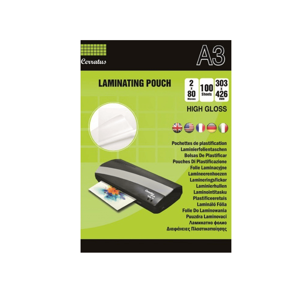Folie laminat cerratus, a3, 80 microni, 100 bucati/top