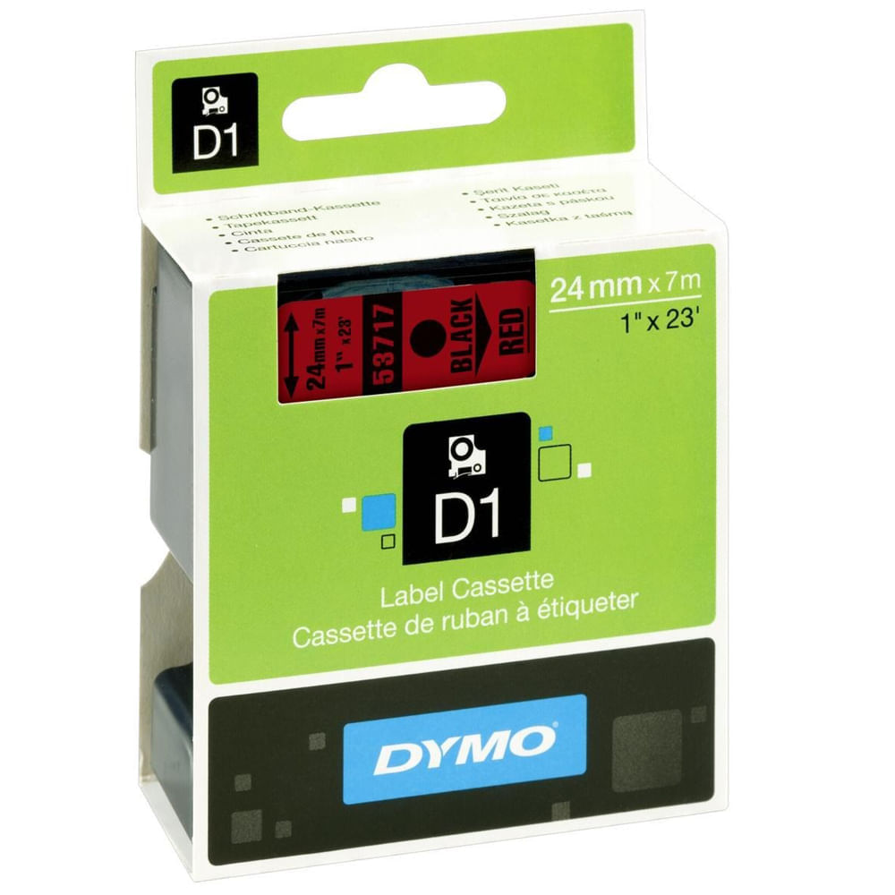 Banda Dymo D1 24 mm x 7 m negru si rosu