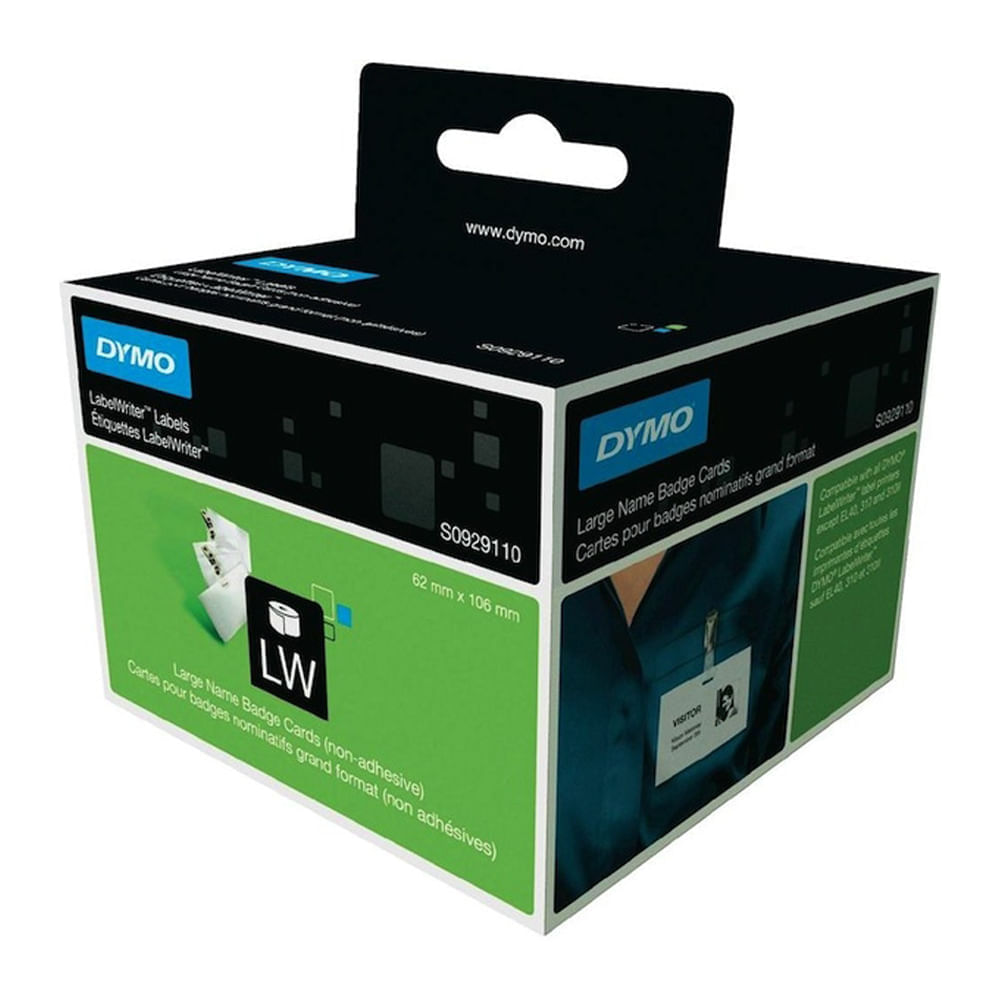 Etichete Dymo LaberlWriter Dymo pentru ecusoane si carduri 62 mm x 106 mm 250 bucata/rola