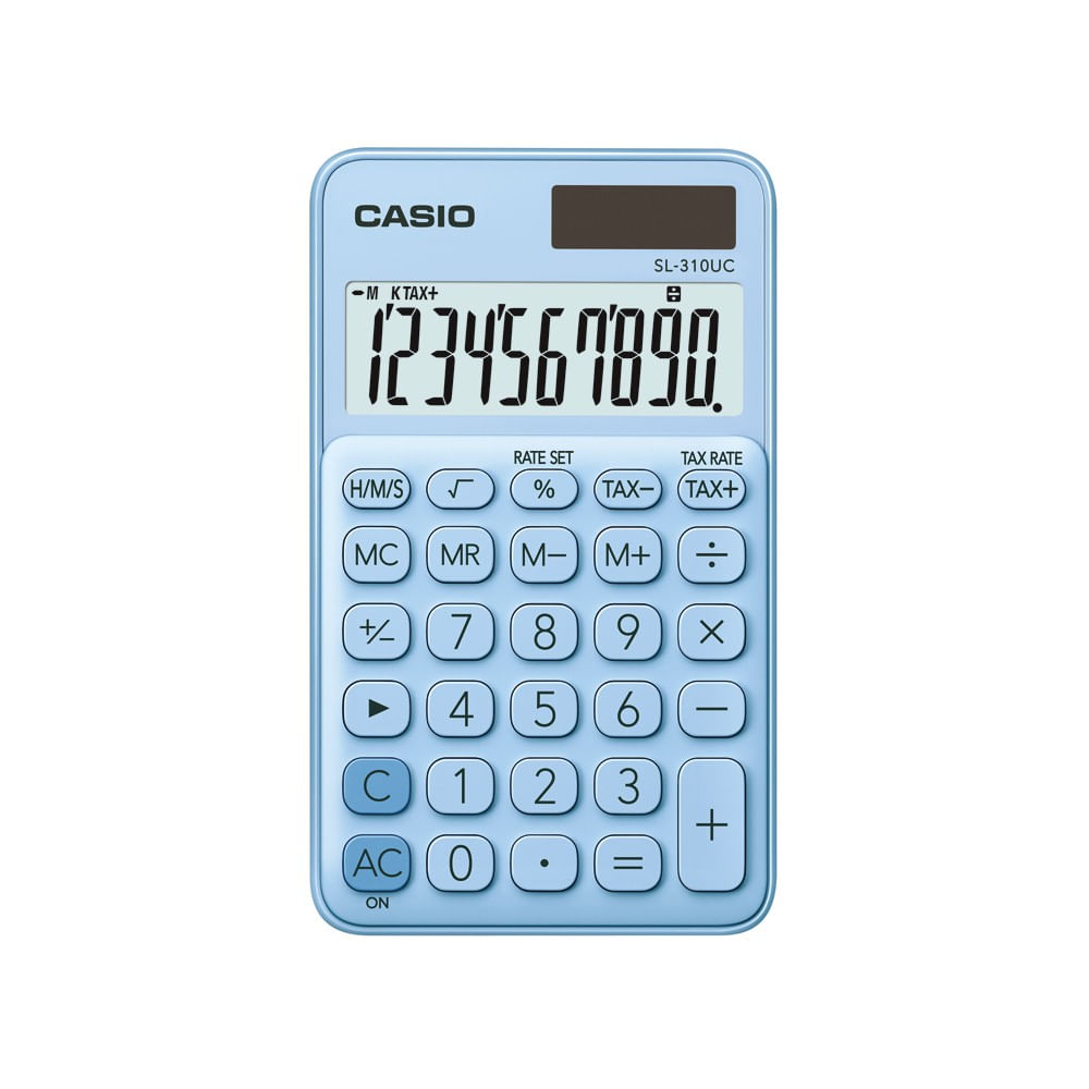 Calculator portabil Casio SL-310UC, 10 digits, bleu Casio imagine 2022 depozituldepapetarie.ro