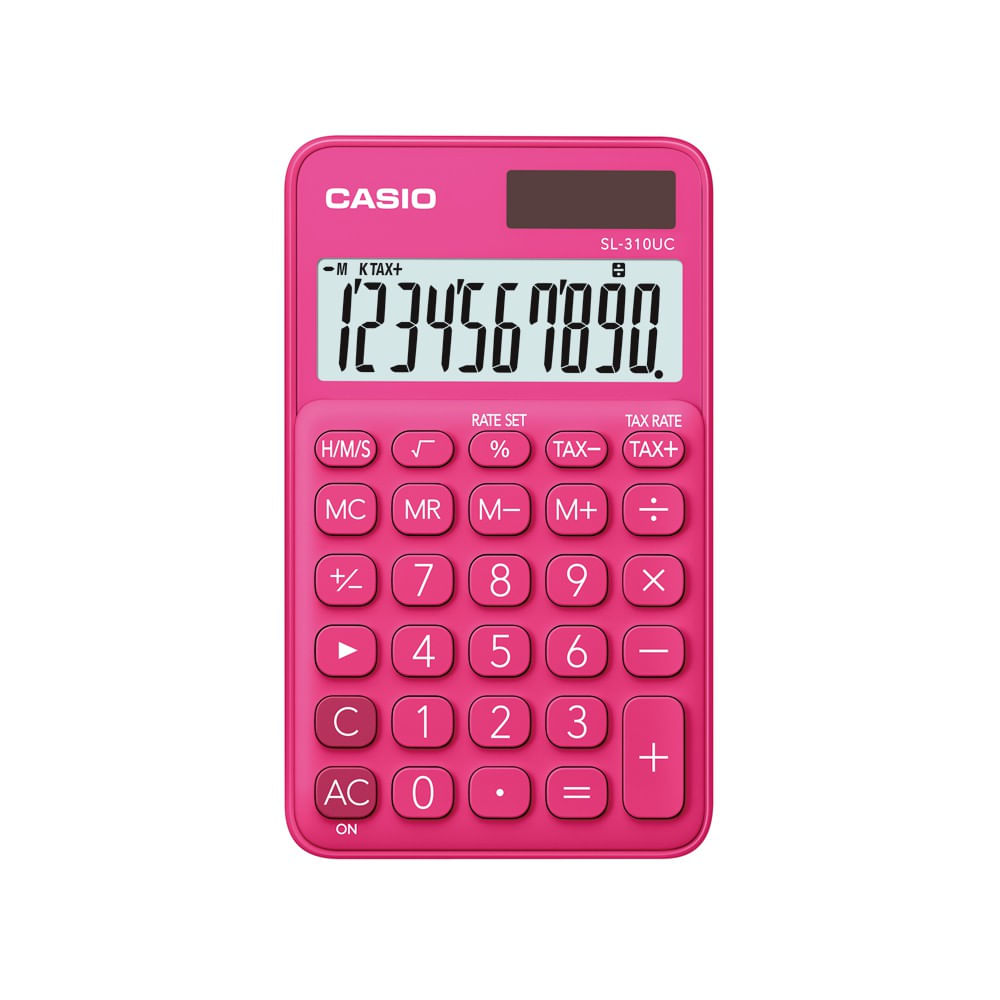 Calculator portabil Casio SL-310UC, 10 digits, rosu Casio imagine 2022 depozituldepapetarie.ro