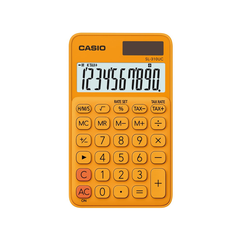 Calculator portabil Casio SL-310UC, 10 digits, portocaliu Casio imagine 2022 depozituldepapetarie.ro