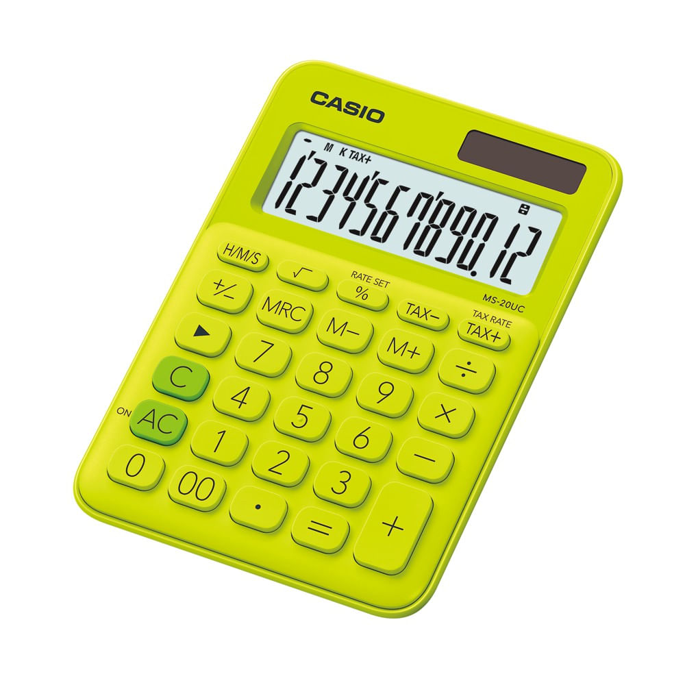 Calculator de birou casio ms-20uc, 12 digits, verde lamaie