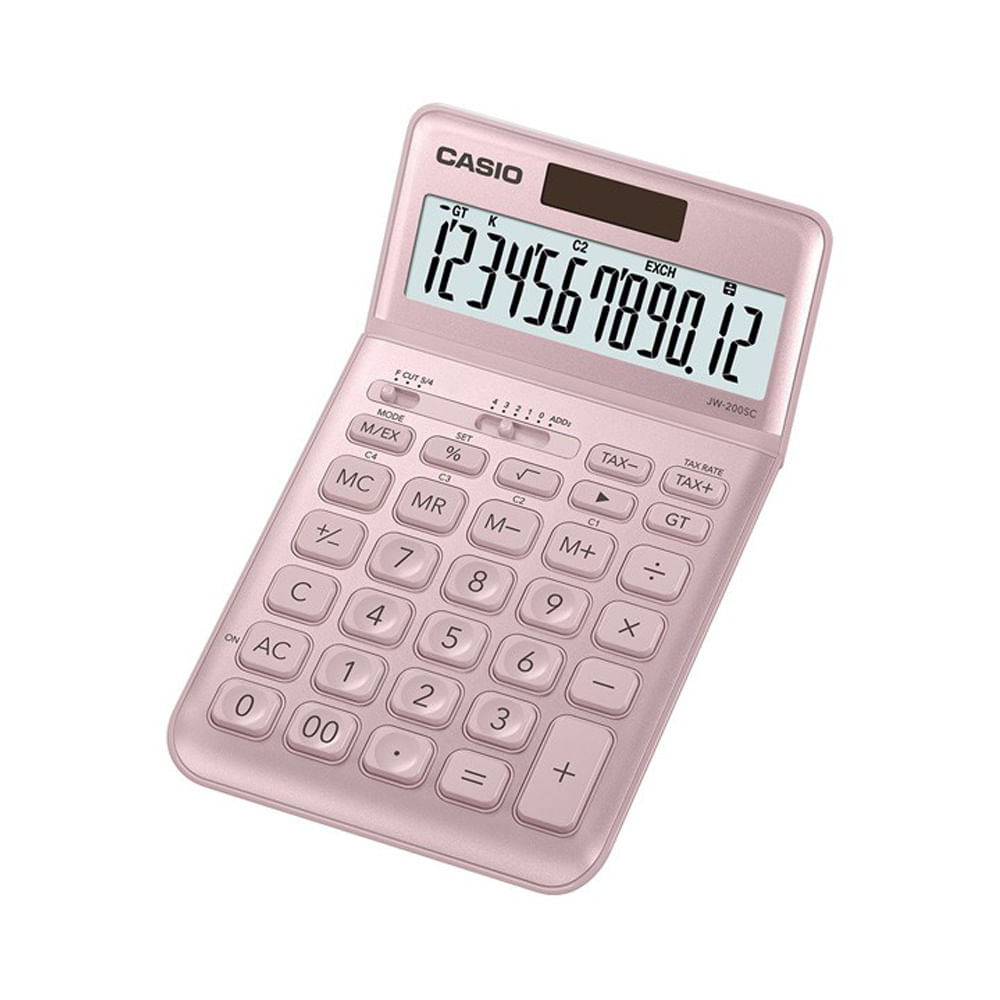 Calculator de birou 12 digits Casio JW-200SC roz Casio imagine 2022 depozituldepapetarie.ro