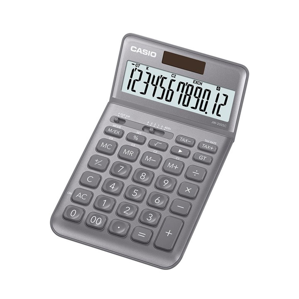 Calculator de birou Casio JW-200SC, 12 digits, argintiu
