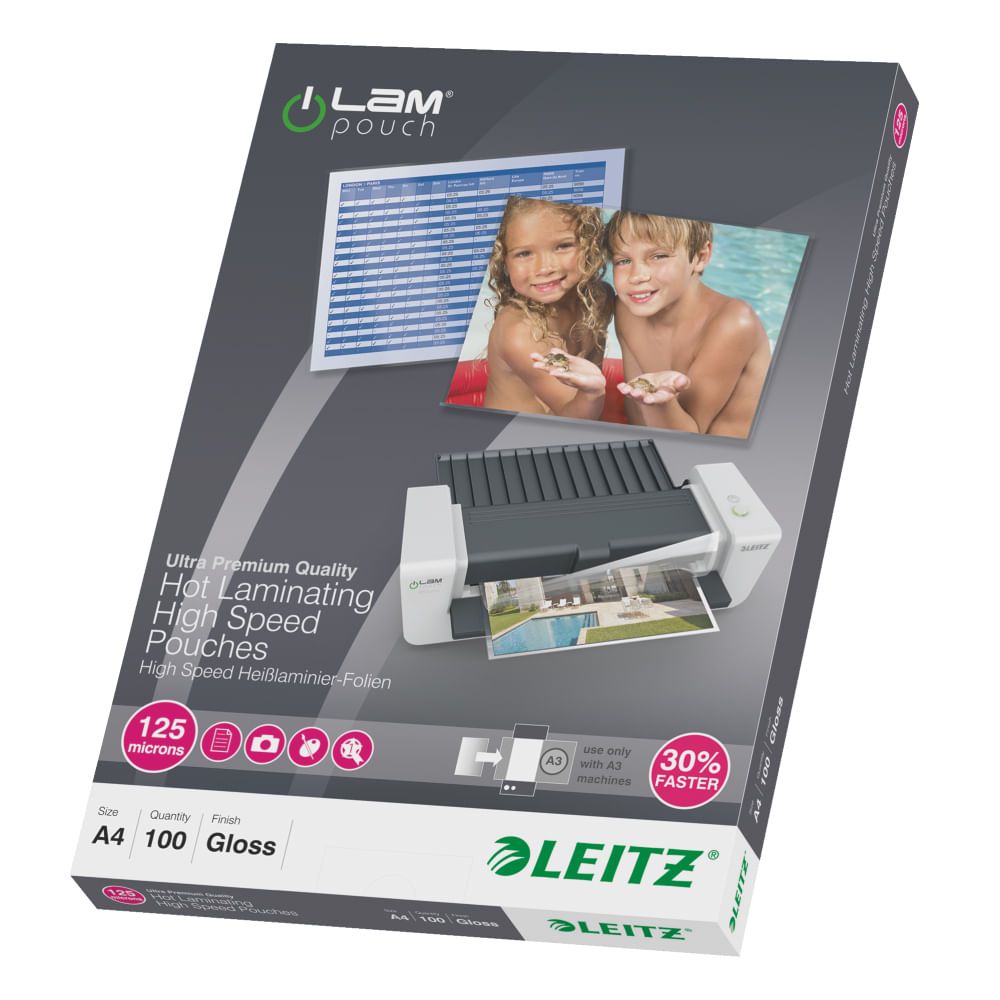 Folie pentru laminare rapida leitz, a4, 125 microni, 100 bucati/top