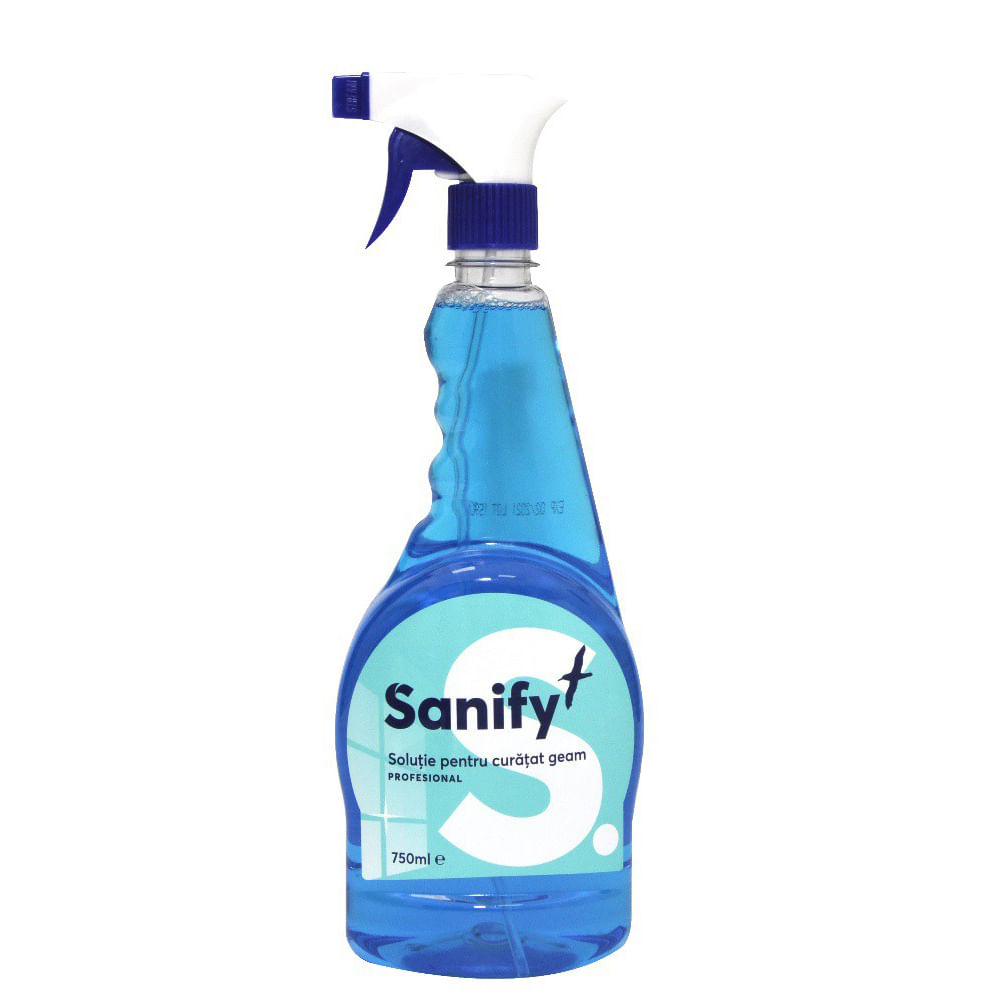 Detergent pentru geamuri Sanify, cu pulverizator, 750 ml dacris.net imagine 2022 cartile.ro