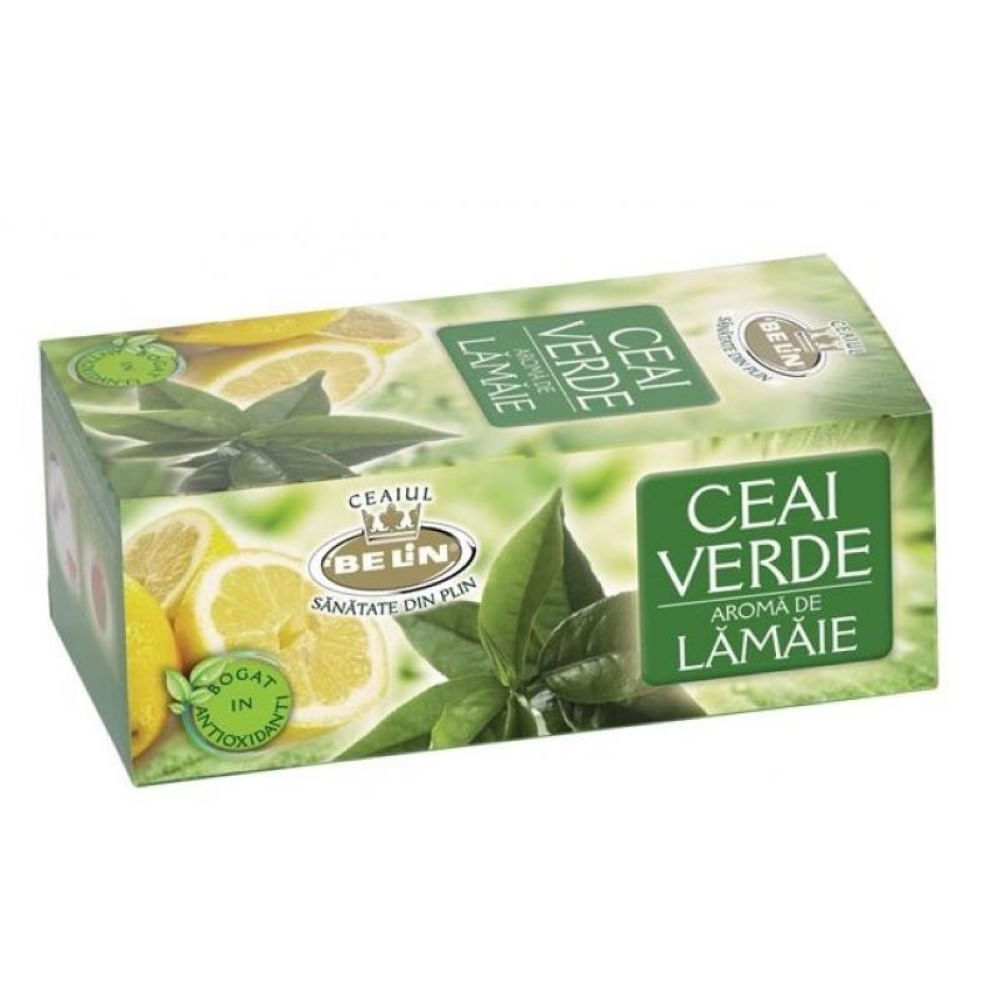Ceai Belin Verde cu aroma de lamaie 20 x 2g Belin imagine 2022 depozituldepapetarie.ro
