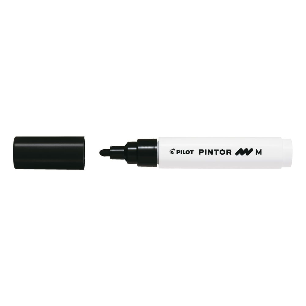 Marker cu vopsea Pilot Pintor M diverse culori 1.4 mm varf rotund Marker cu vopsea Pilot Pintor varf rotund 4.5 mm negru