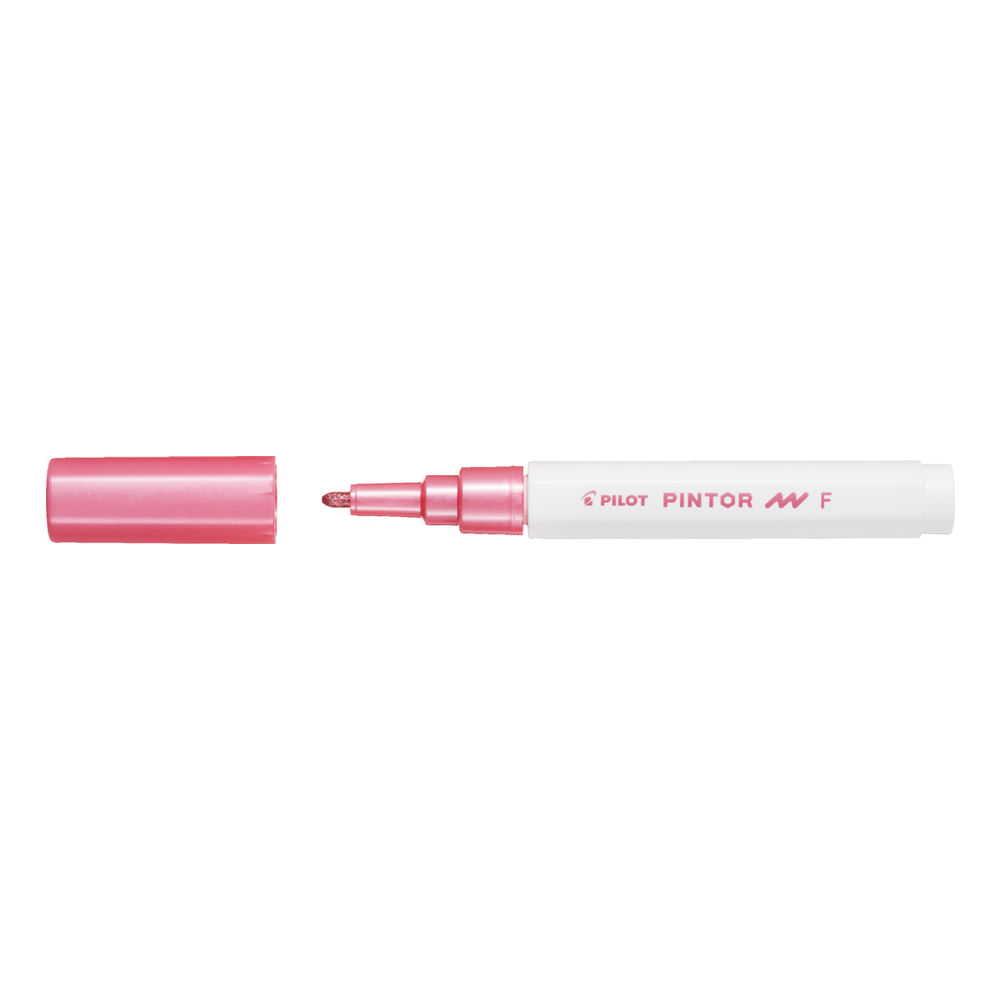 Marker cu vopsea Pilot Pintor Metalic F metalic 1 mm varf rotund Marker cu vopsea Pilot Pintor Metalic varf rotund 2.90 mm roz