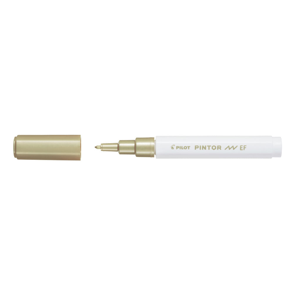 Marker cu vopsea Pilot Pintor Metalic EF culori metalizate 0.7 mm varf rotund auriu