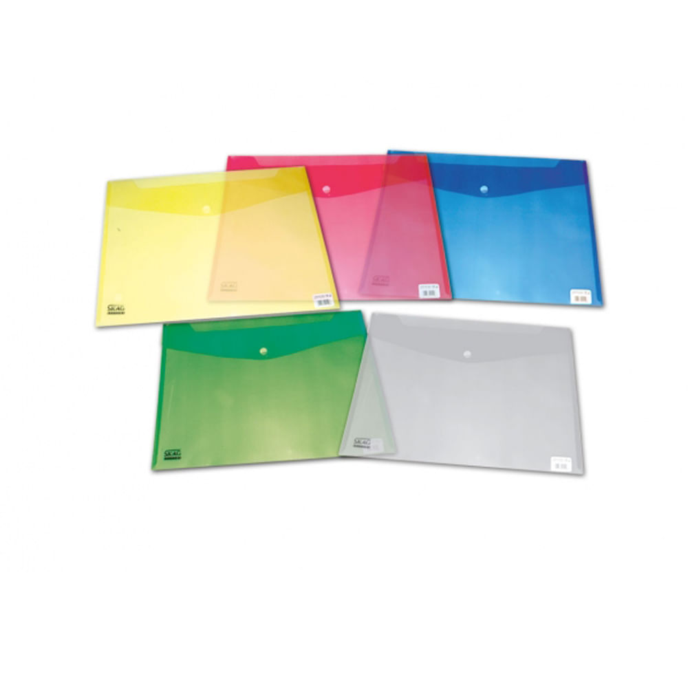 Mapa plastic transparenta cu capsa a5 10-set, culoare asortata