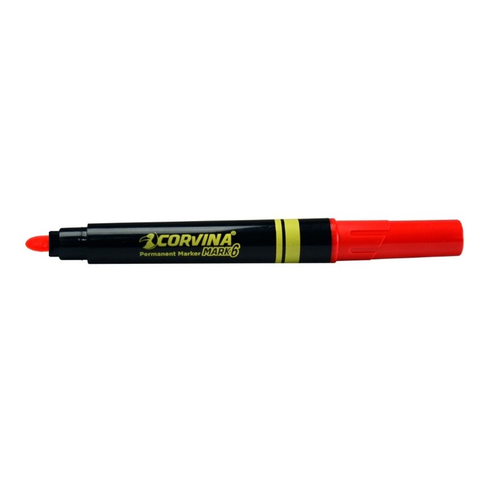 Marker permanent corvina mark, varf rotund, 2 - 4 mm, rosu