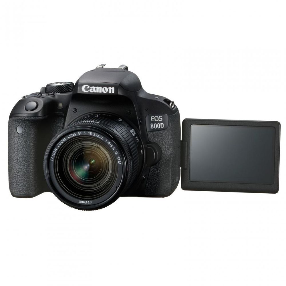 Camera foto Canon DSLR EOS 800D + EF-S 18-55 IS (stabilizator) Black, 24.2MP poza 2021