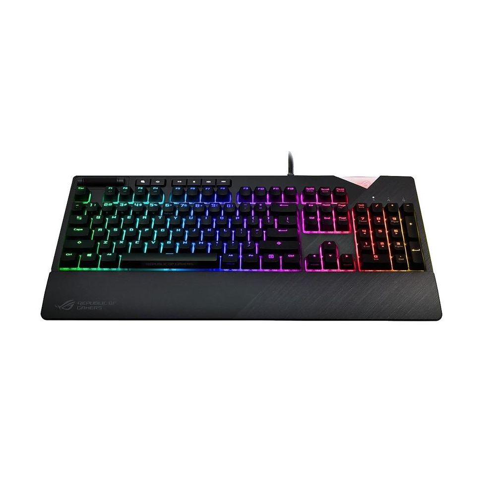 P90MP00M0-B0UA00 Asus Keyboard XA01 ROG STRIX FLARE/RD/US CHERRY RGB, 90MP00M0-B0UA00; Wired; Interface available: USB; 100% anti-ghosting, full key rollover, and