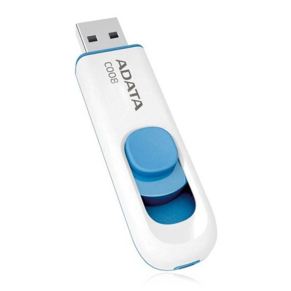 USB Flash Drive ADATA 32Gb, C008, USB2.0, alb+albastru ADATA imagine 2022 depozituldepapetarie.ro