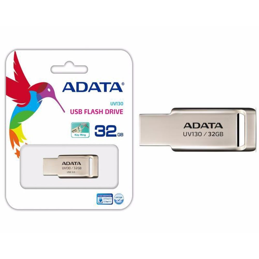 USB Flash Drive ADATA 32GB, UV130 ,USB2.0, Auriu