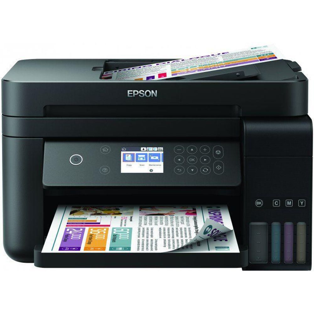 Multifunctional inkjet color Epson EcoTank CISS L6170, dimensiune A4 (Printare,Copiere, Scanare), printare borderless, viteza 33ppm alb-negru, 20ppm