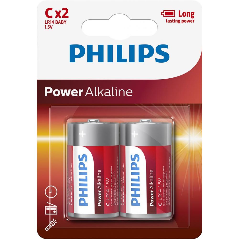 Philips power alkaline c 2-blister