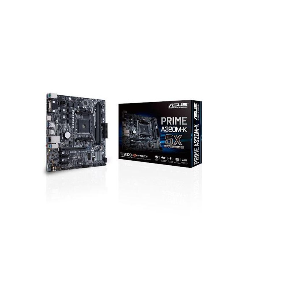 Placa de baza ASUS AMD A320 AM4 uATX, PRIME A320M-K, DDR4 3200MHz, 32Gb/s M.2, HDMI, SATA 6Gb/s, 1* PCIe 3.0/2.0 x16 (x16 mode), 1* PCIe 3.0/2.0 x16